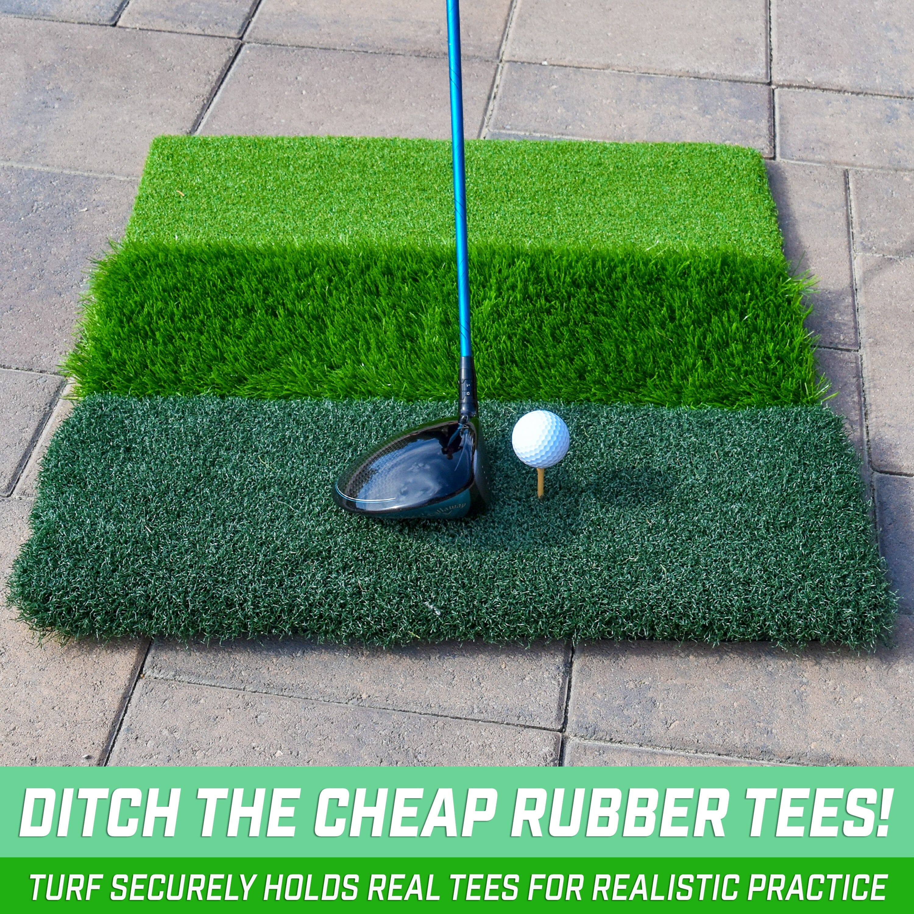 GoSports 24"x24" Tri-Turf XL Golf Practice Mat