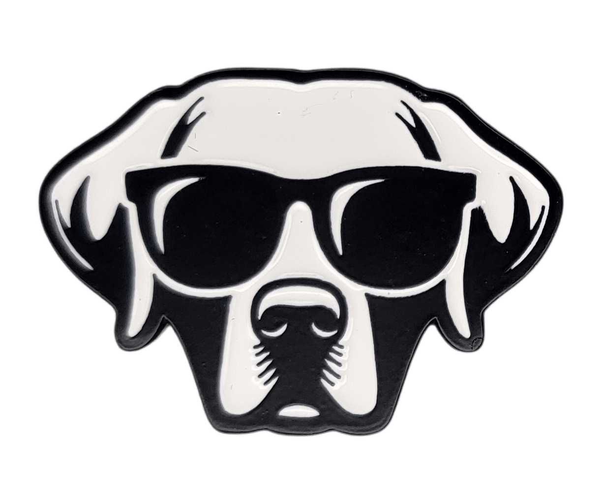 Good Boy - Black Labrador with Sunglasses Golf Ball Marker with Hat Clip