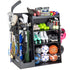 GoSports Premium Wooden Sports Equipment Organizer with Storage Hooks - Golf Bag Rack and Multi-Sport Ball Bin for Garage