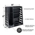 GoSports Premium Wooden Sports Equipment Organizer with Storage Hooks - Golf Bag Rack and Multi-Sport Ball Bin for Garage