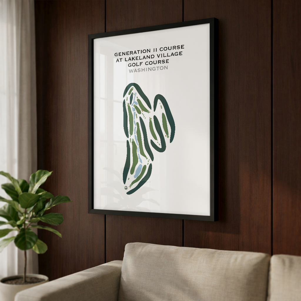 Generation II Course at Lake Land Village Golf Course, Washington - Printed Golf Courses