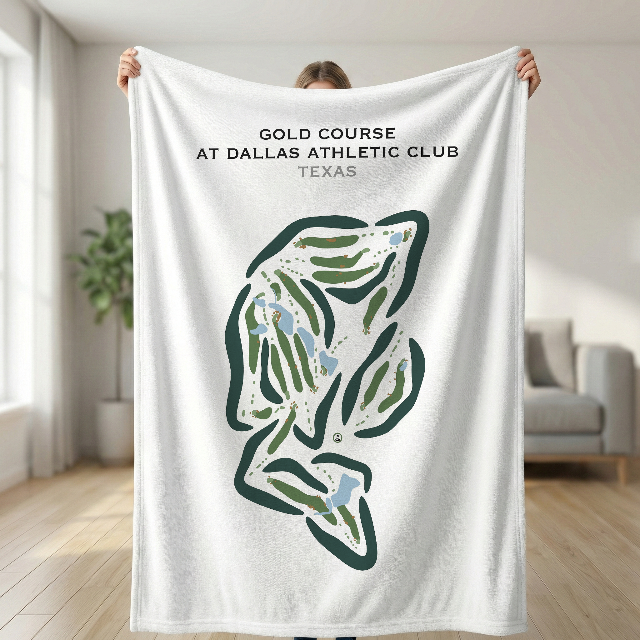 Gold Course at Dallas Athletic Club, Texas - Printed Golf Courses