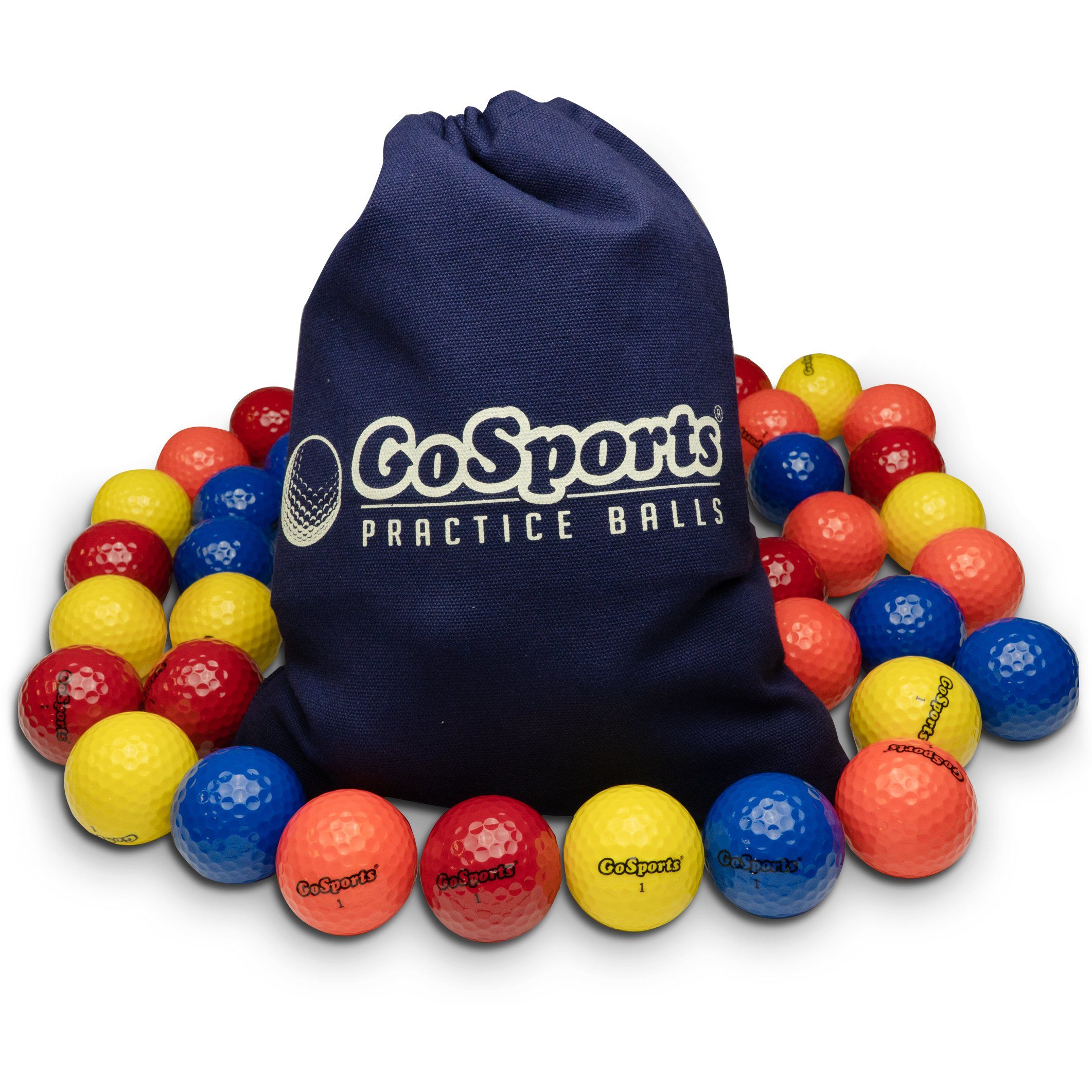 GoSports All Purpose Golf Balls for Play or Practice - Choose 16 or 32 Packs with Tote Bag