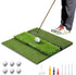 Swing Rex Premium 3-in-1 Golf Mat 24"x24" – Tri-Turf Practice Mat – Foldable Non-Slip Base