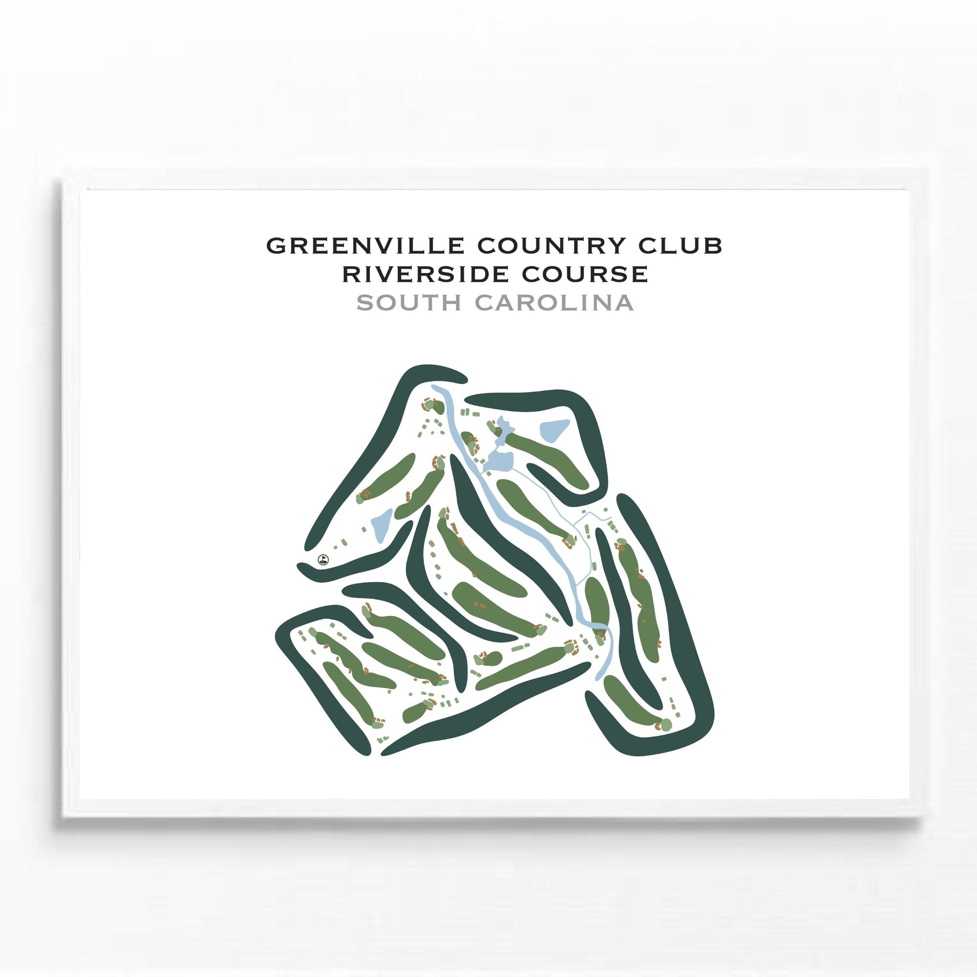 Greenville Country Club - Riverside Course, South Carolina - Printed Golf Courses