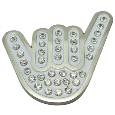Hang Loose Shaka Sign Crystal Ball Marker & Hat Clip by ReadyGOLF