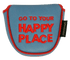 Happy Place Embroidered Mallet Putter Cover by ReadyGOLF