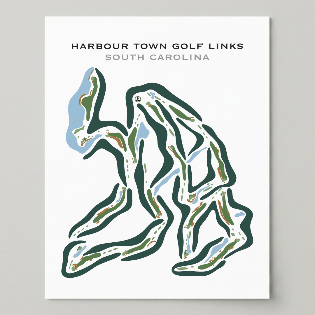 Harbour Town Golf Links, Hilton Head, South Carolina - Printed Golf Courses