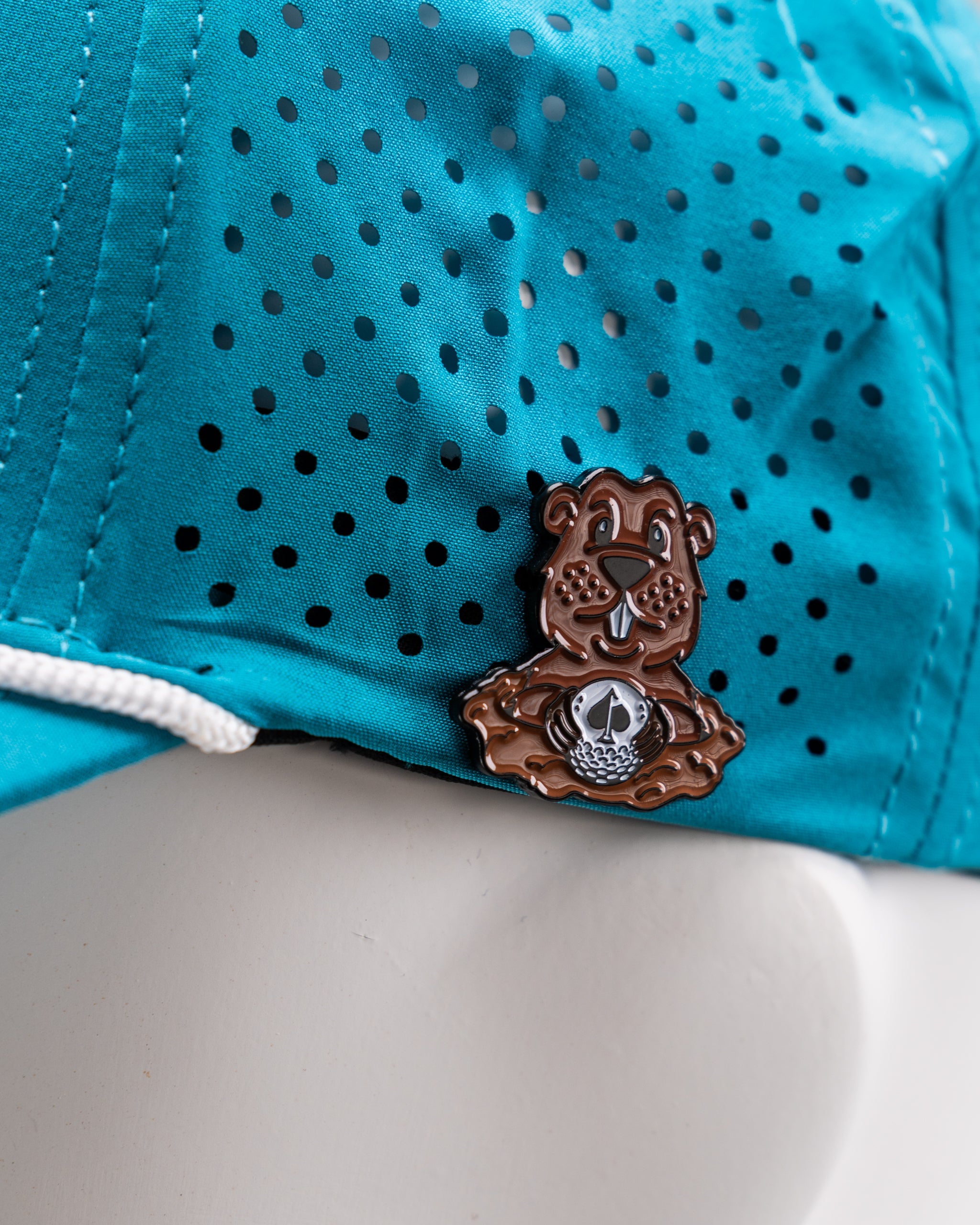 Perforated Rope Hat - Beaver Liquor - Baby Blue
