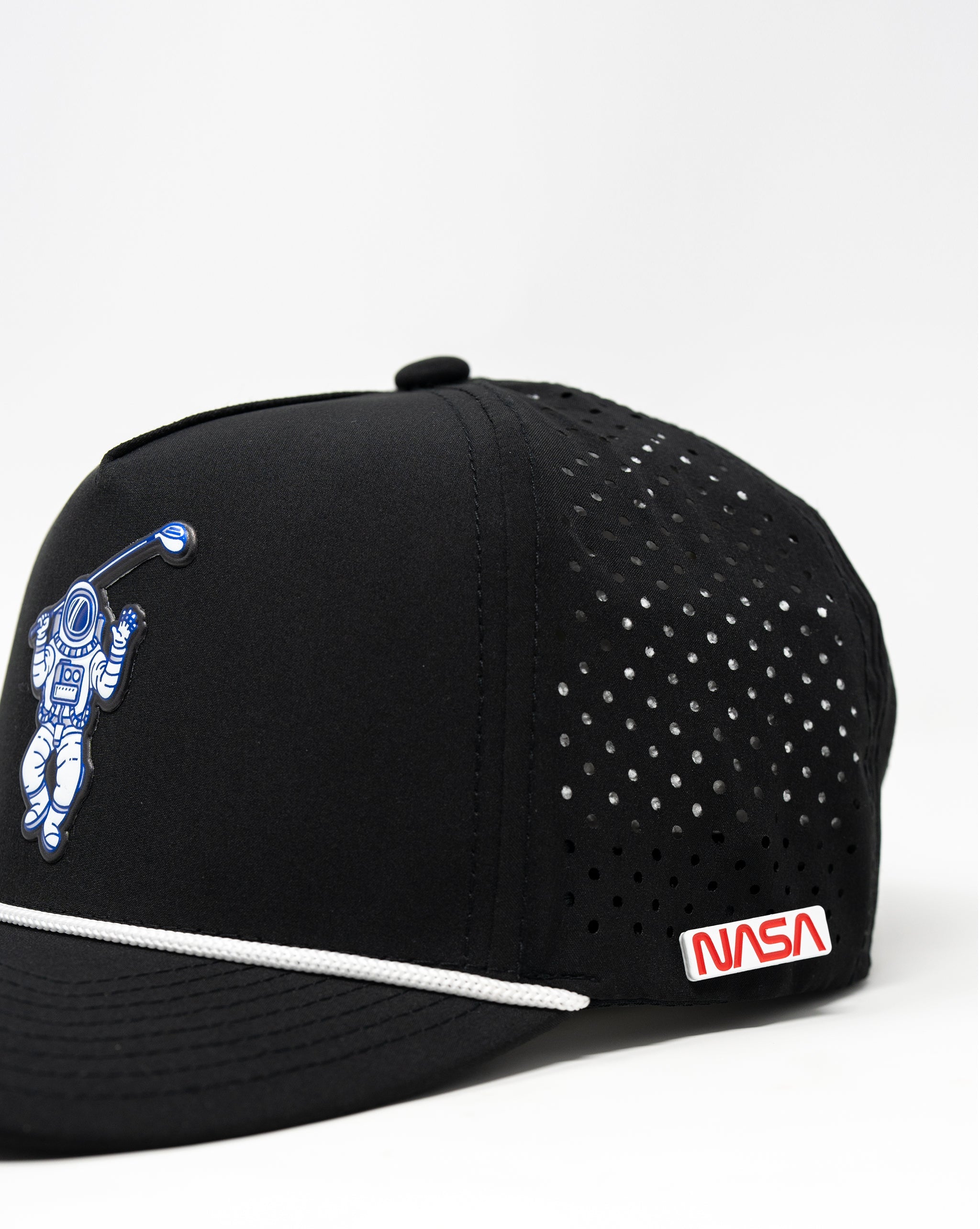 Perforated Rope Hat - Space Golfer - Black