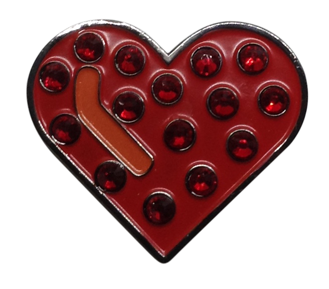 Heart Ball Marker & Hat Clip with Crystals by ReadyGOLF
