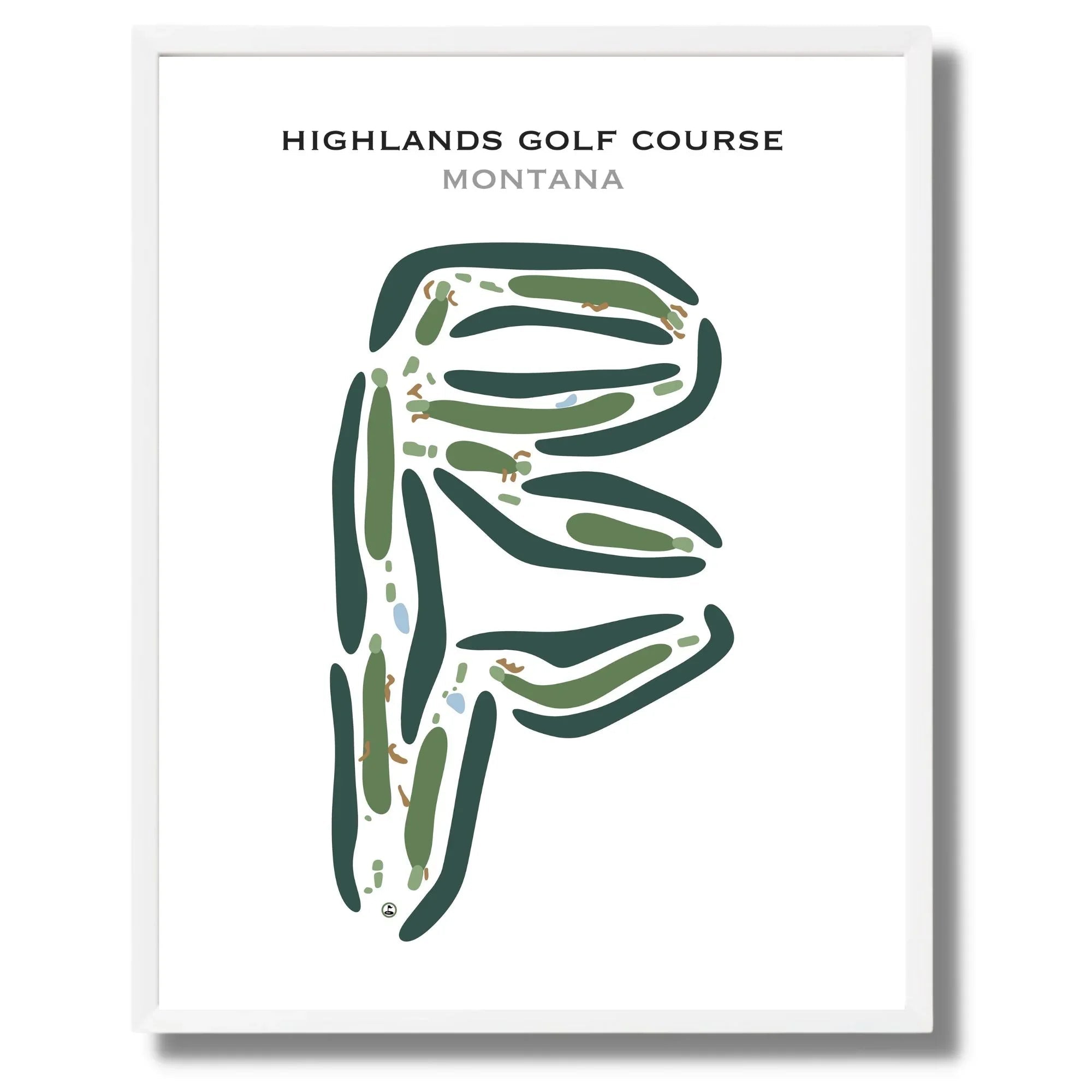 Highlands Golf Course, Montana - Printed Golf Courses