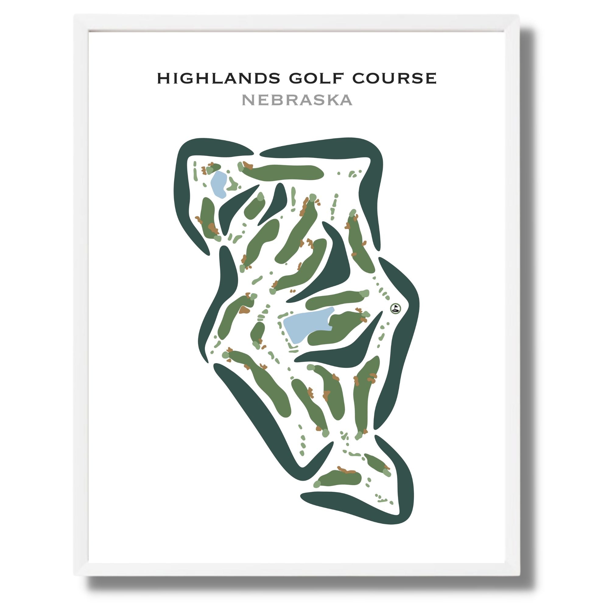 Highlands Golf Course, Nebraska - Printed Golf Courses