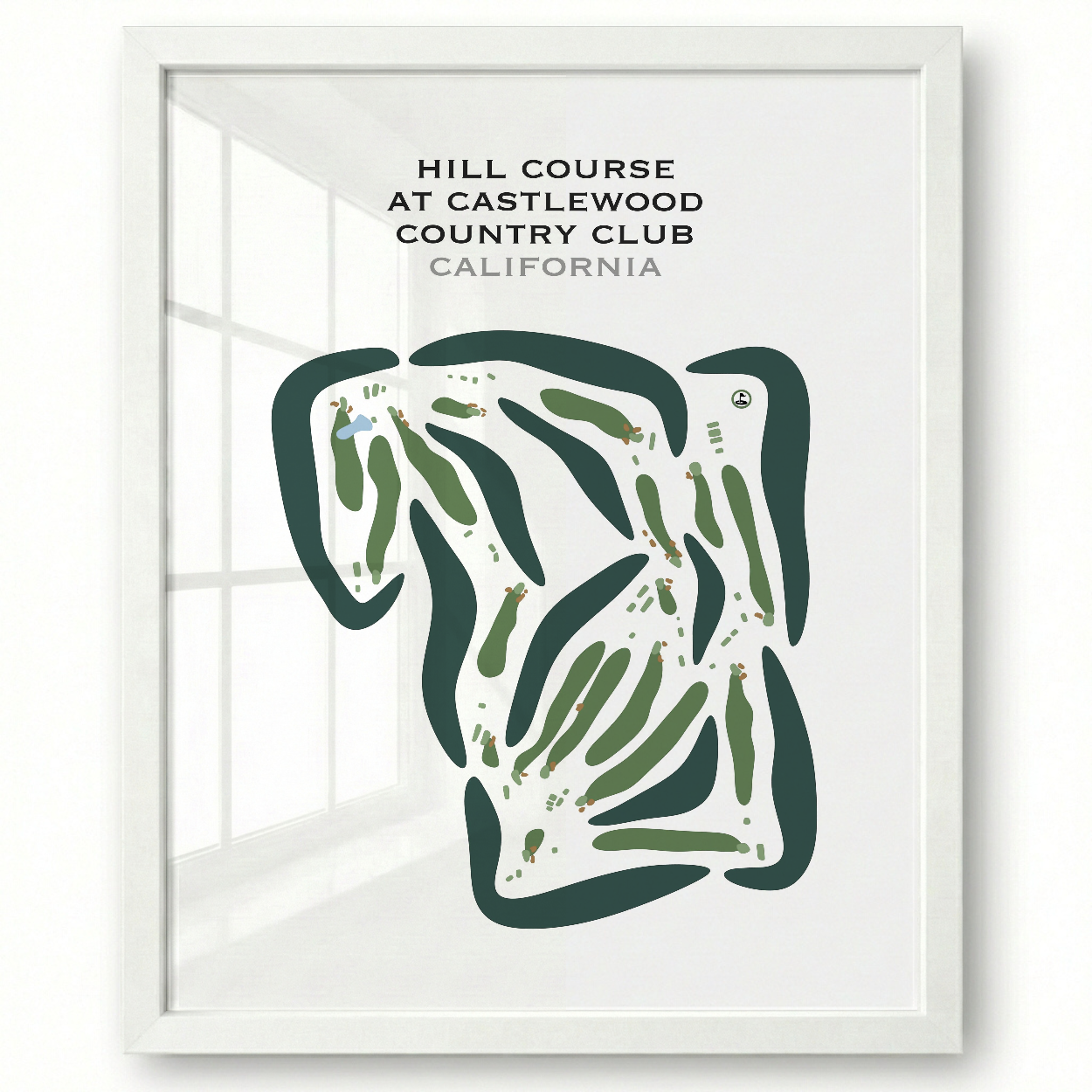 Hill Course at Castlewood Country Club, California - Printed Golf Courses