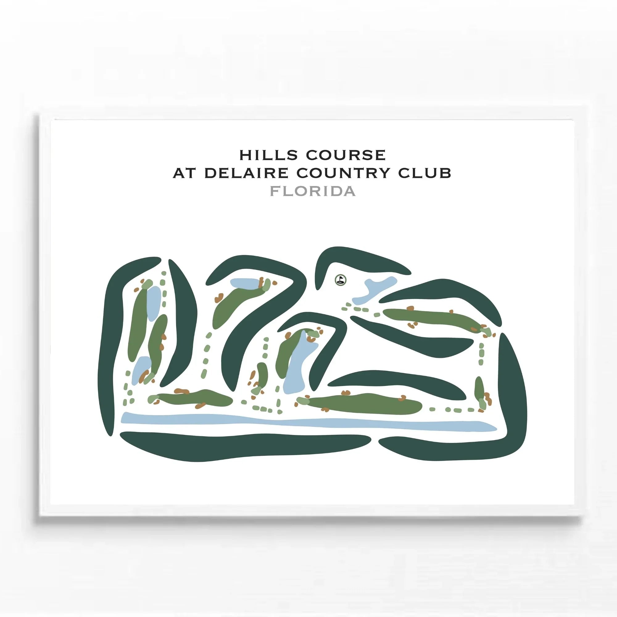 Hills Course at Delaire Country Club, Florida - Printed Golf Courses