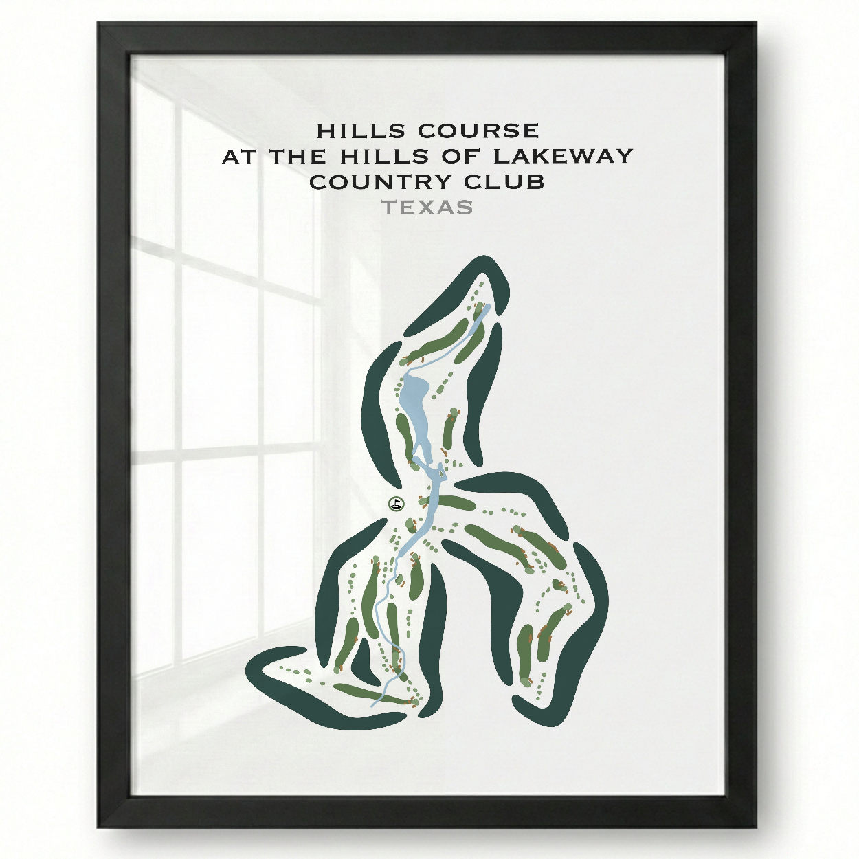 Hills Course at The Hills of Lakeway Country Club, Texas - Printed Golf Courses