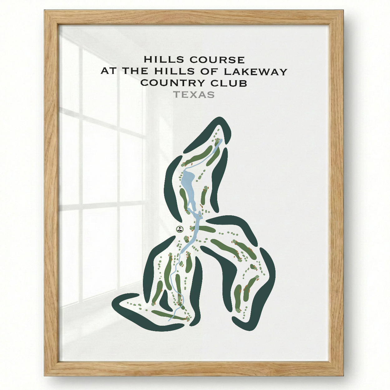 Hills Course at The Hills of Lakeway Country Club, Texas - Printed Golf Courses