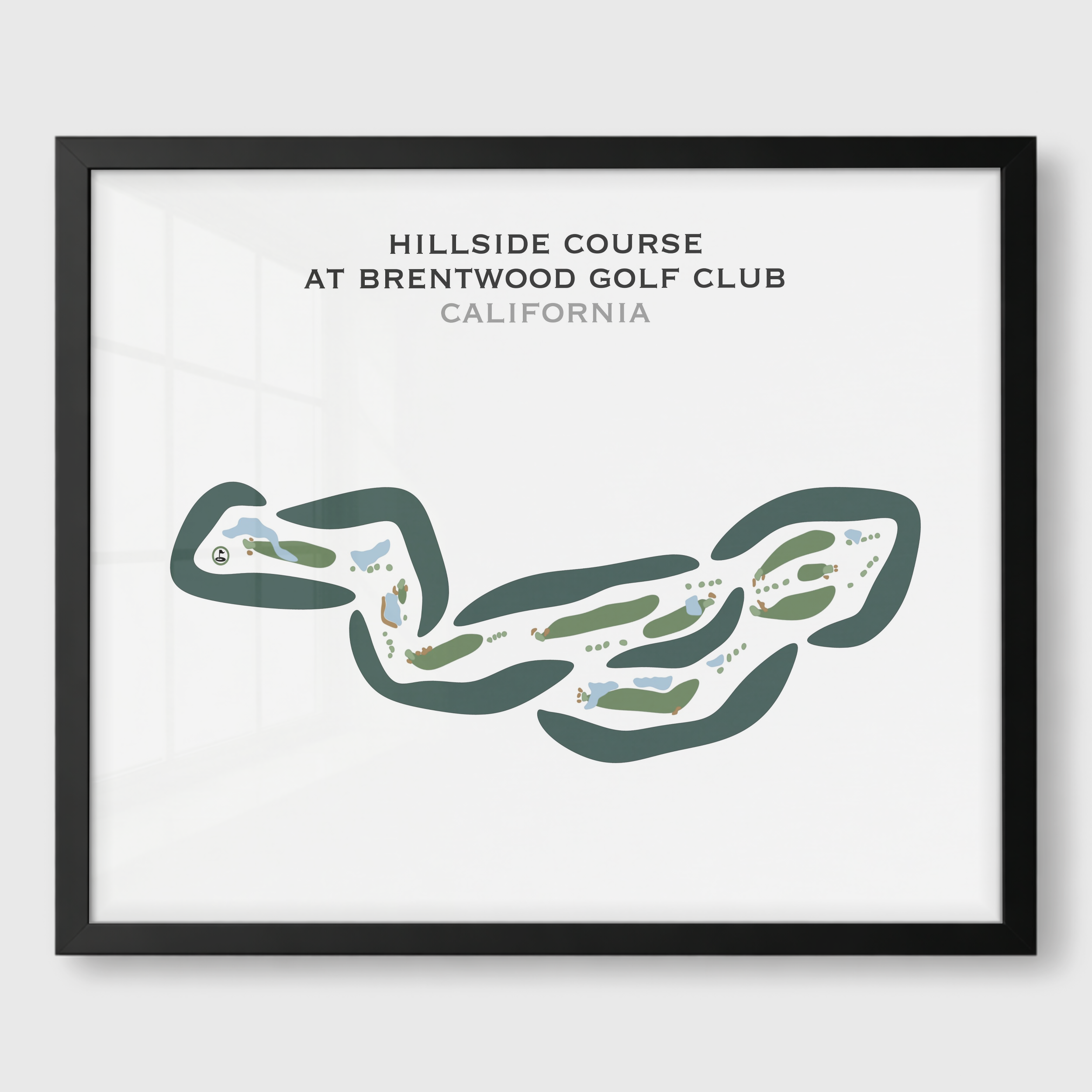 Hillside Course at Brentwood Golf Club, California - Printed Golf Courses