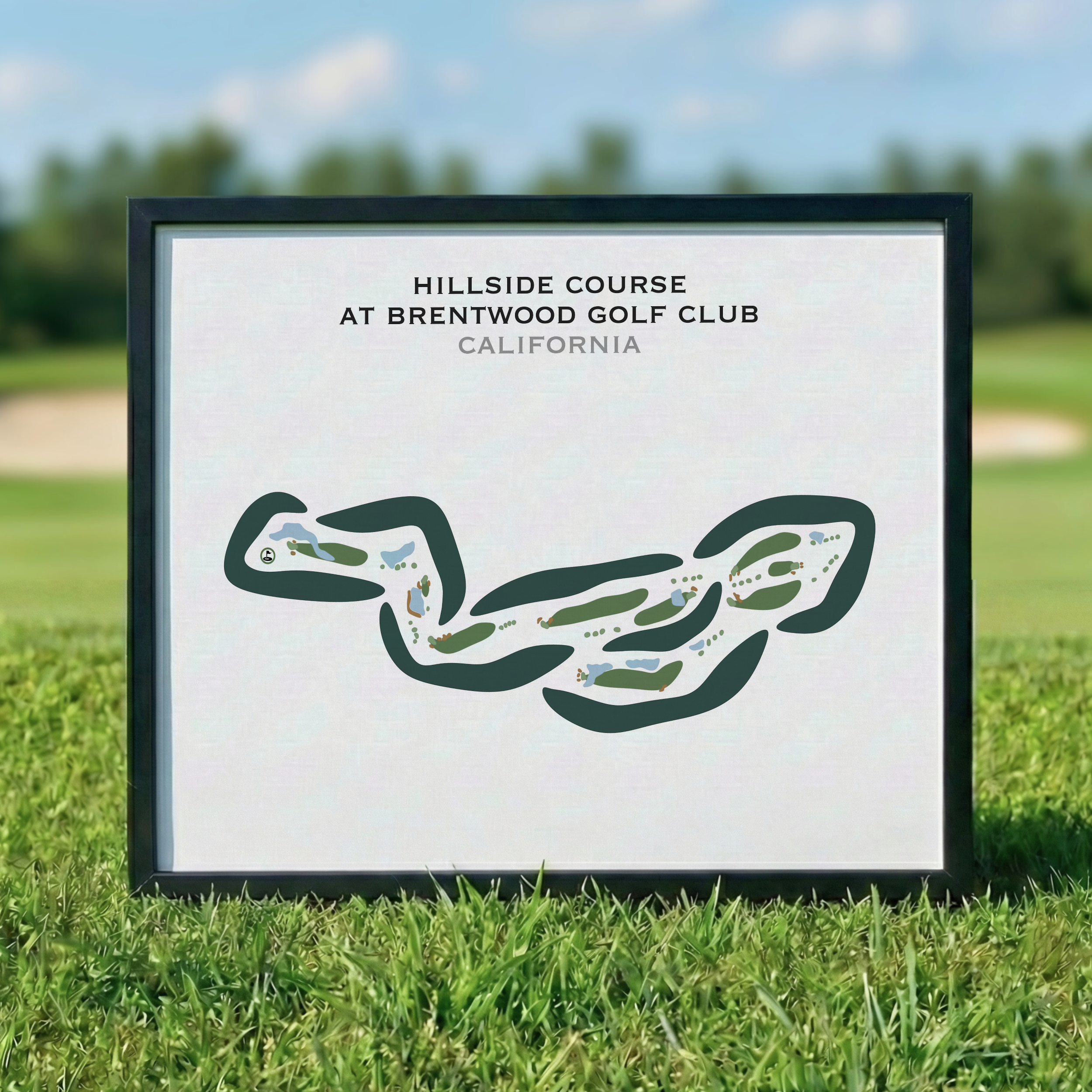 Hillside Course at Brentwood Golf Club, California - Printed Golf Courses