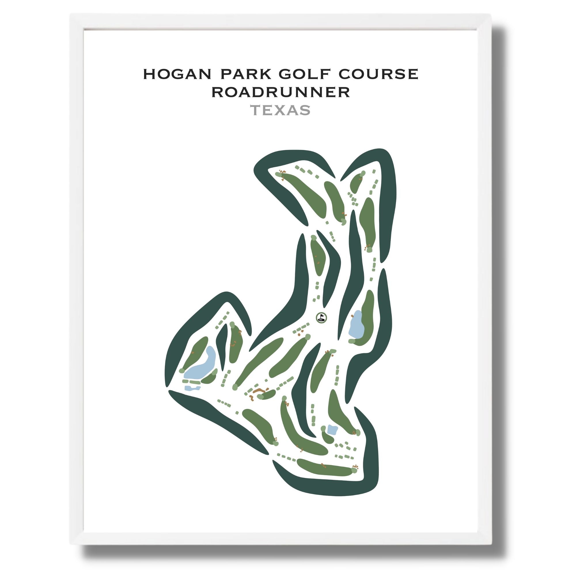 Hogan Park Golf Course, Roadrunner Course, Texas - Printed Golf Courses