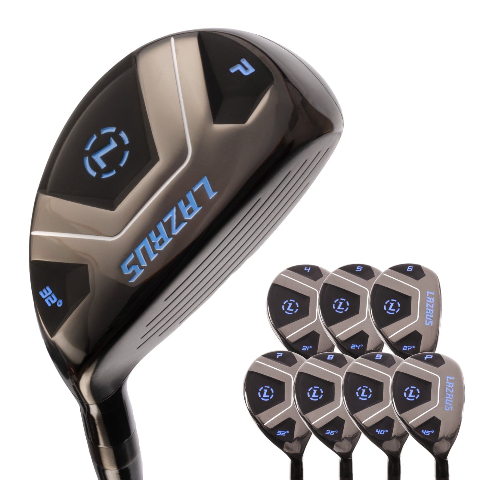 Lazrus Golf 13 pc Set - Laz2 Driver, 3 Wedges Set, Hybrids (4-PW), Putter & Bag (optional)