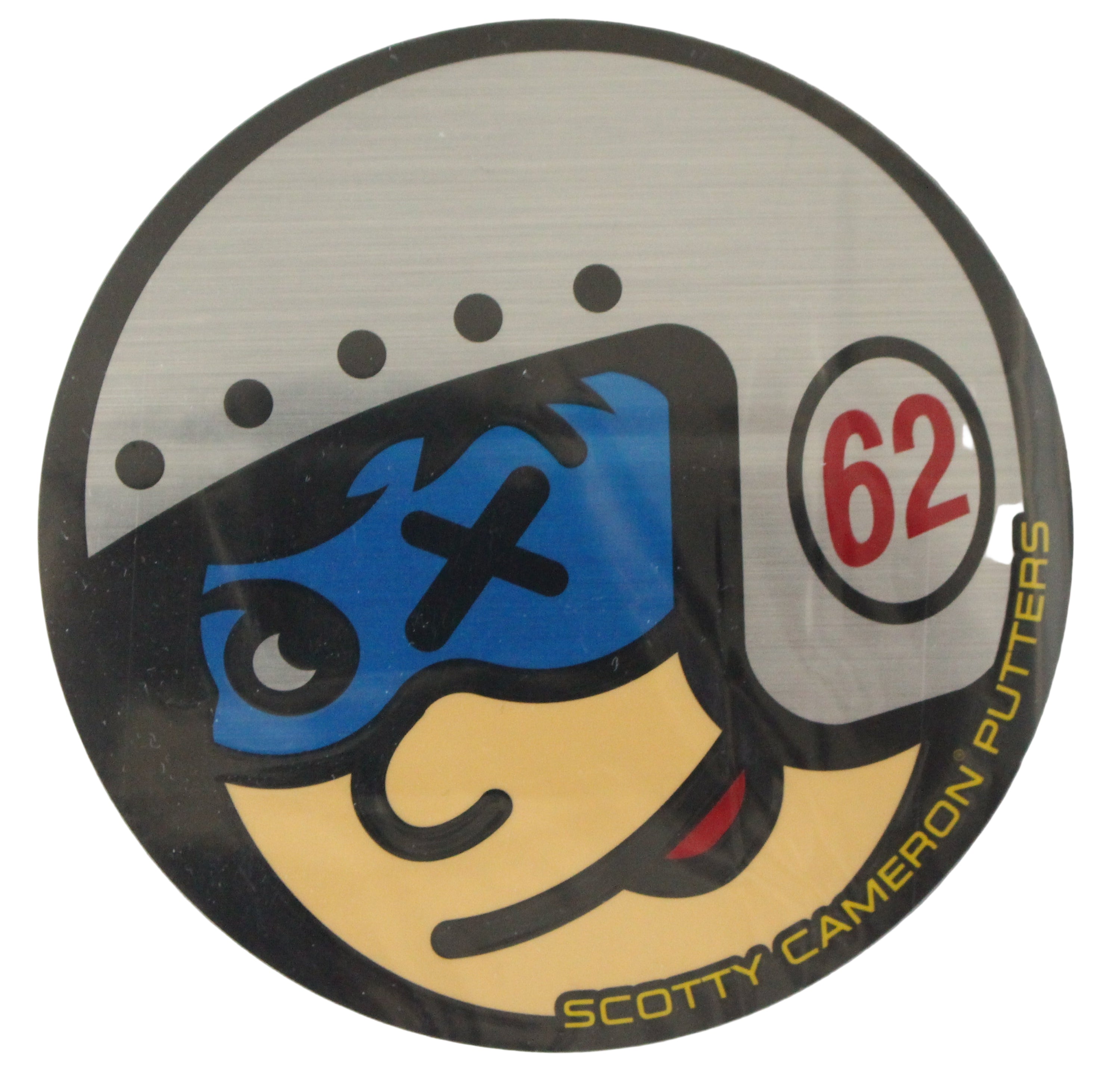 Scotty Cameron Johnny Racer Round Sticker - Silver 3” Diameter