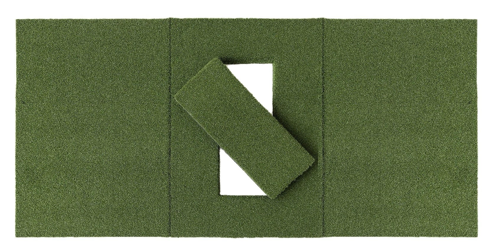 Beaver Tail Double Wide Golf Simulator Mat (4ft x 8.25ft) with the Most Realistic Hitting Strip Insert for Joint Injury Prevention