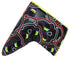 Swag Golf - Stacked Skull Golf Eclipse Black & Yellow Multicolor Blade Putter Headcover