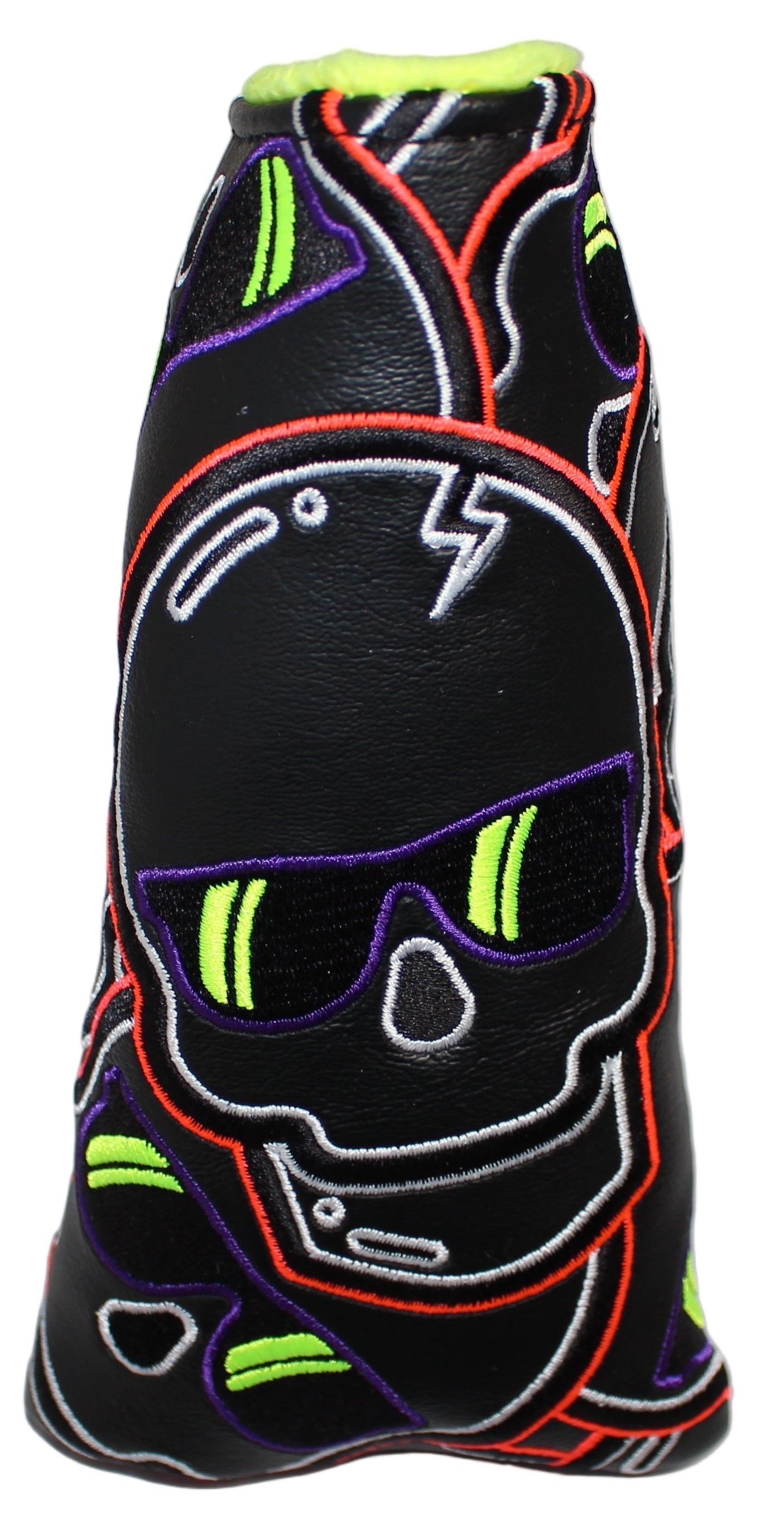Swag Golf - Stacked Skull Golf Eclipse Black & Yellow Multicolor Blade Putter Headcover