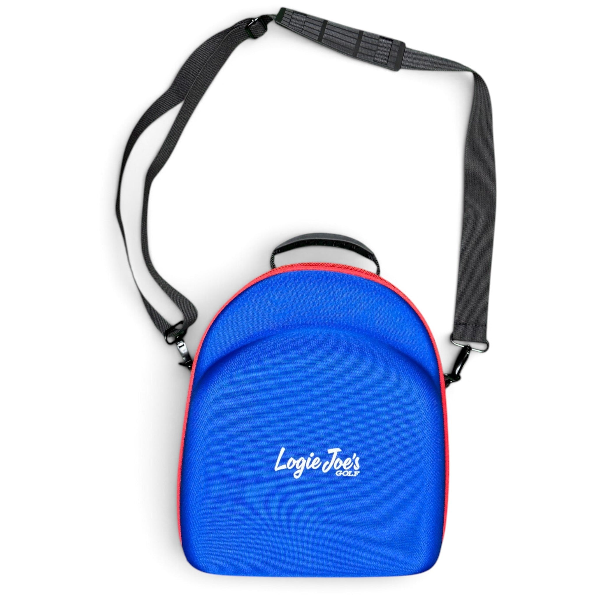 Blue/Red Hat Caddy Travel Case | Hard Shell Hat Carrier Holds Up to 6 Hats | Protective Hat Storage Case with Adjustable Shoulder Strap