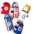 Patriotic Stars and Stripes Beverage Caddie 4 Pack, 3-in-1 Golf Insulator, Removeable Ball Marker, Bag Clip & Tees Combo