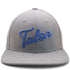 Flat Brim Hat - Grey w/ Royal Script