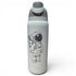 Hydration Bottle – Astronaut Walker (White Out) | 32oz Insulated Stainless Steel | Flip Straw Lid w/ Handle