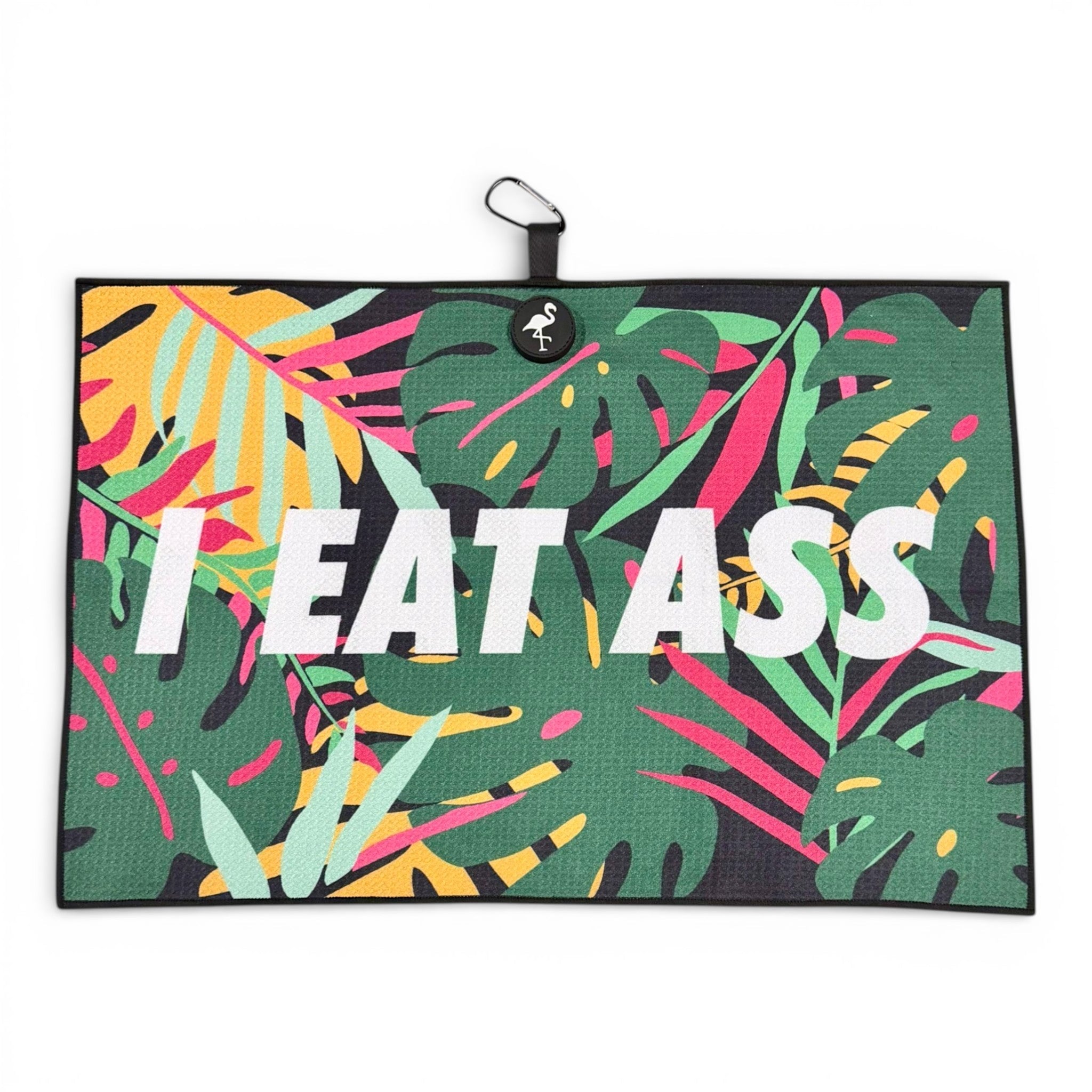 Novelty Tropical Golf Towel | Premium Double-Sided Microfiber | Heavy-Duty Magnetic Towel with Carabiner Clip | 24 x 16 in