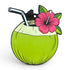 Coconut Cocktail Clip-On Tag | Multi-Use Bag Tag, Travel Tag, Golf Accessory