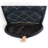 Golf Shoe Bag | Premium PU Leather Golf Shoe Organizer | Quilted Travel Shoe Case with Accessory Pocket, Carry Handle & Ventilation | Navy/White