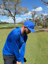 Water Ball Golf Hat | Snapback Cap | Built-in Magnetic Ball Marker Holder + Marker Included | Adjustable Blue