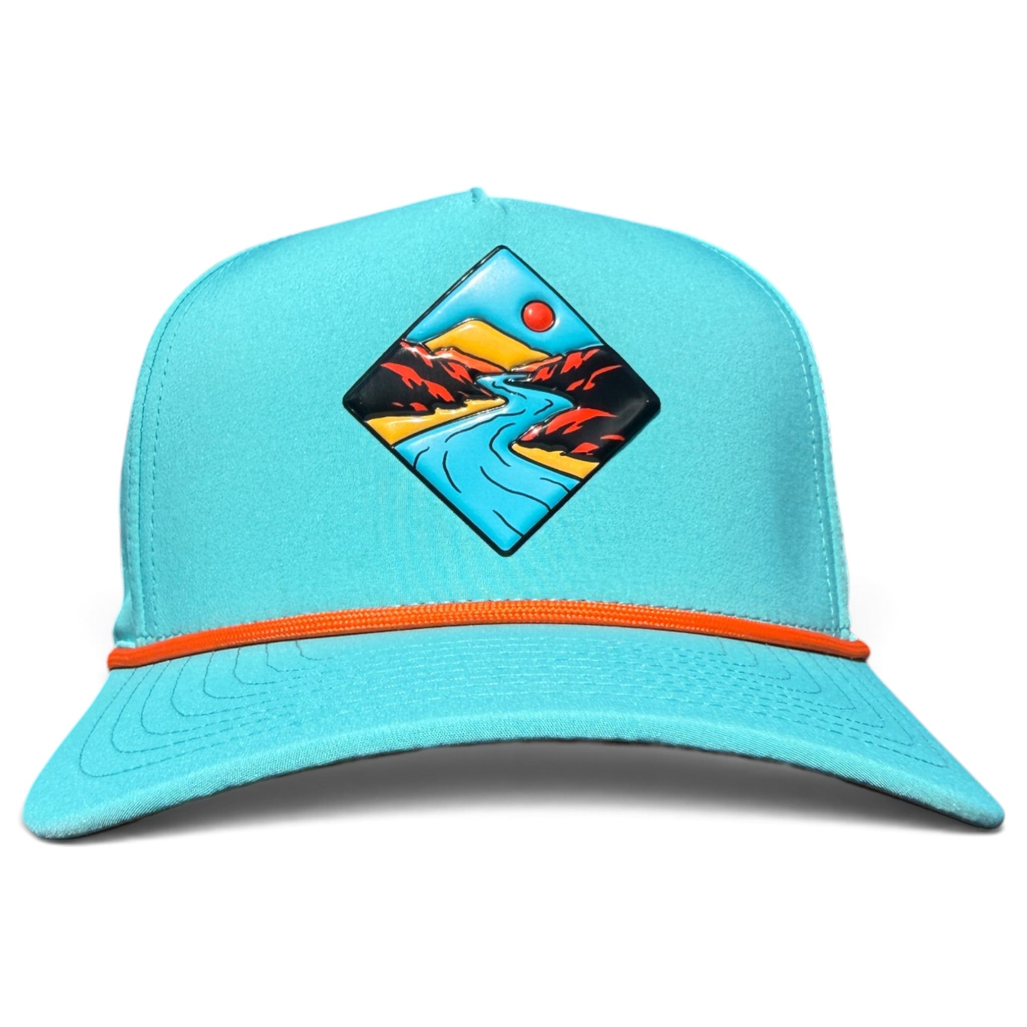 Canyon Golf Hat | Snapback Cap | Built-in Magnetic Ball Marker Holder + Marker Included | Adjustable Teal Adventure