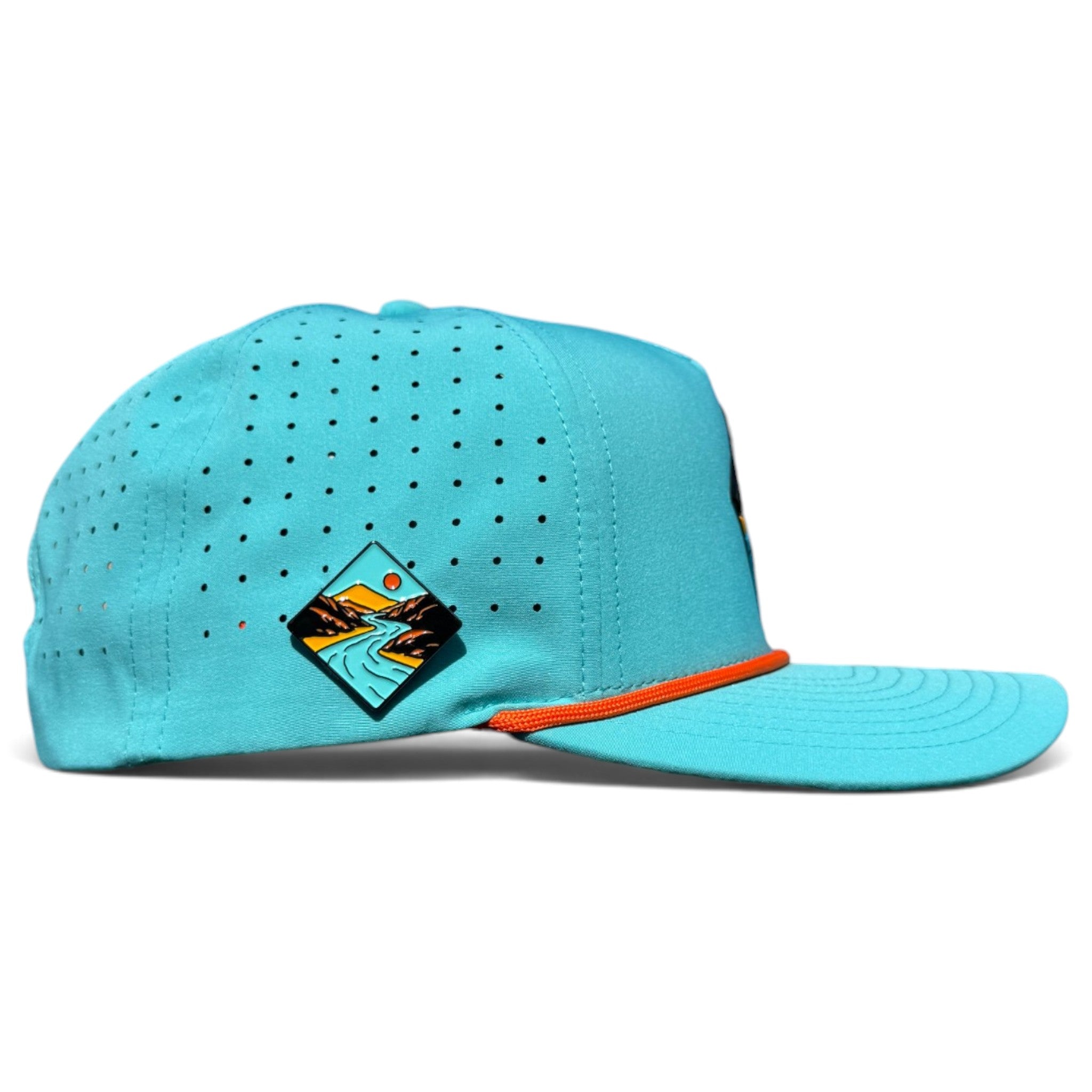 Canyon Golf Hat | Snapback Cap | Built-in Magnetic Ball Marker Holder + Marker Included | Adjustable Teal Adventure