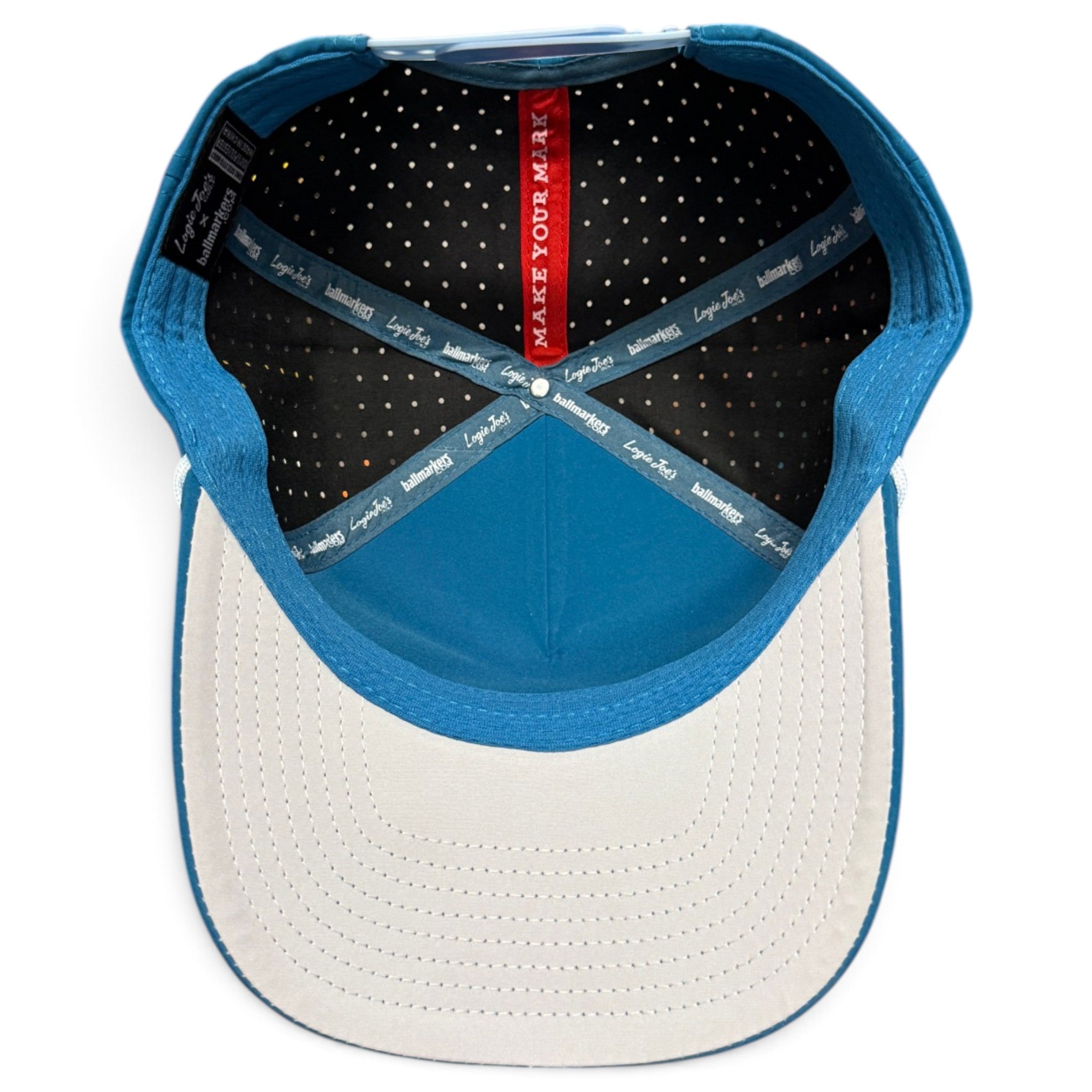 Gummy Worm Golf Hat | Snapback Cap | Built-in Magnetic Ball Marker Holder + Marker Included | Adjustable Candy Teal