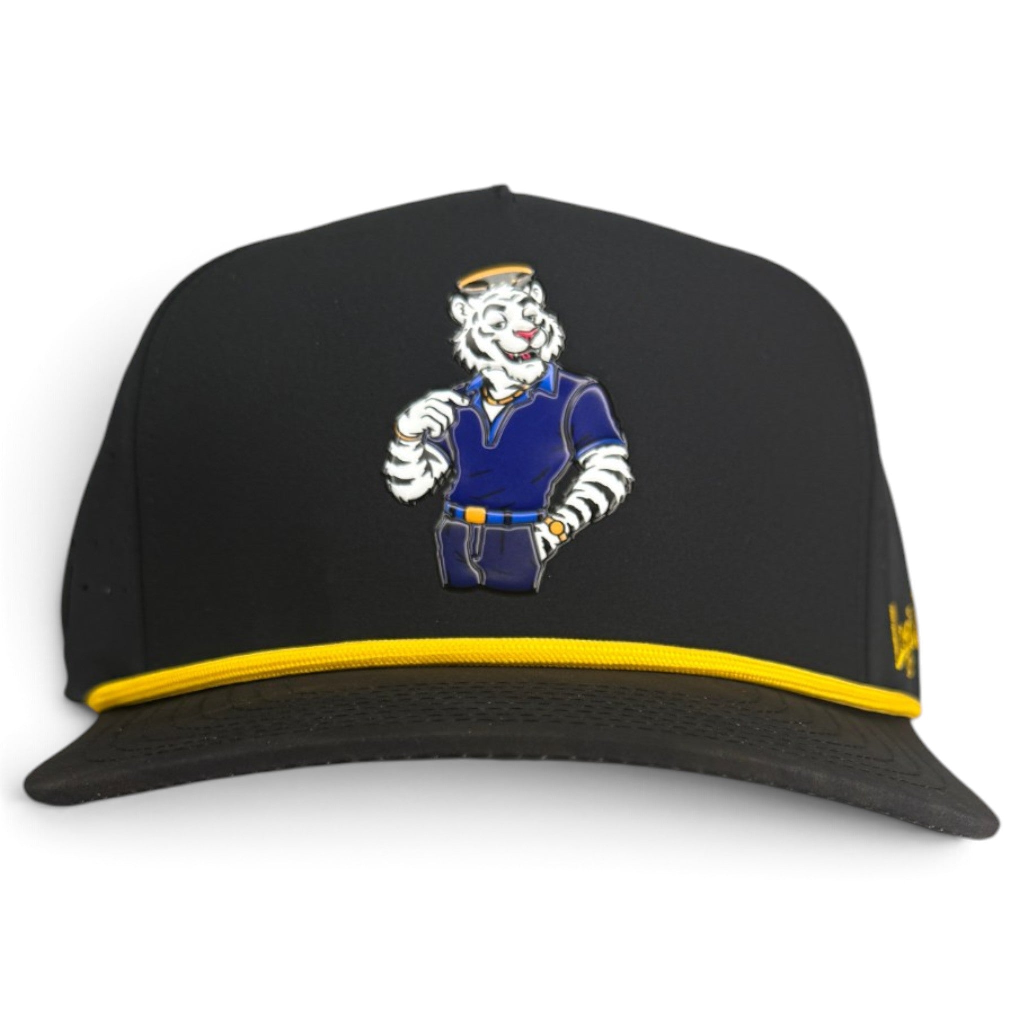 Saintly Tiger Golf Hat | Snapback Cap | Built-in Magnetic Ball Marker Holder + Marker Included | Adjustable White Tiger