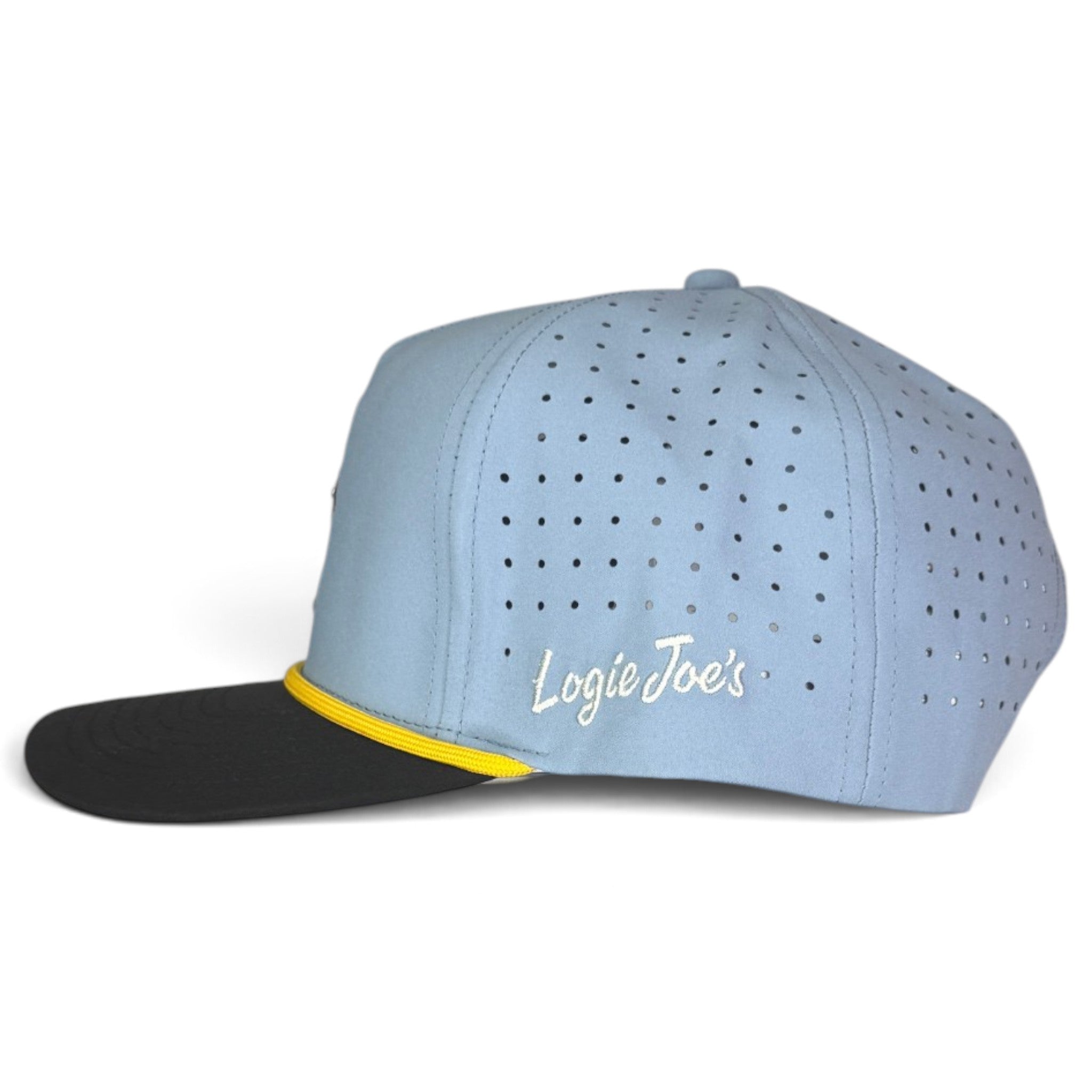 Fore the Boys Golf Hat | Snapback Cap | Built-in Magnetic Ball Marker Holder + Marker Included | Adjustable Blonde Light Blue