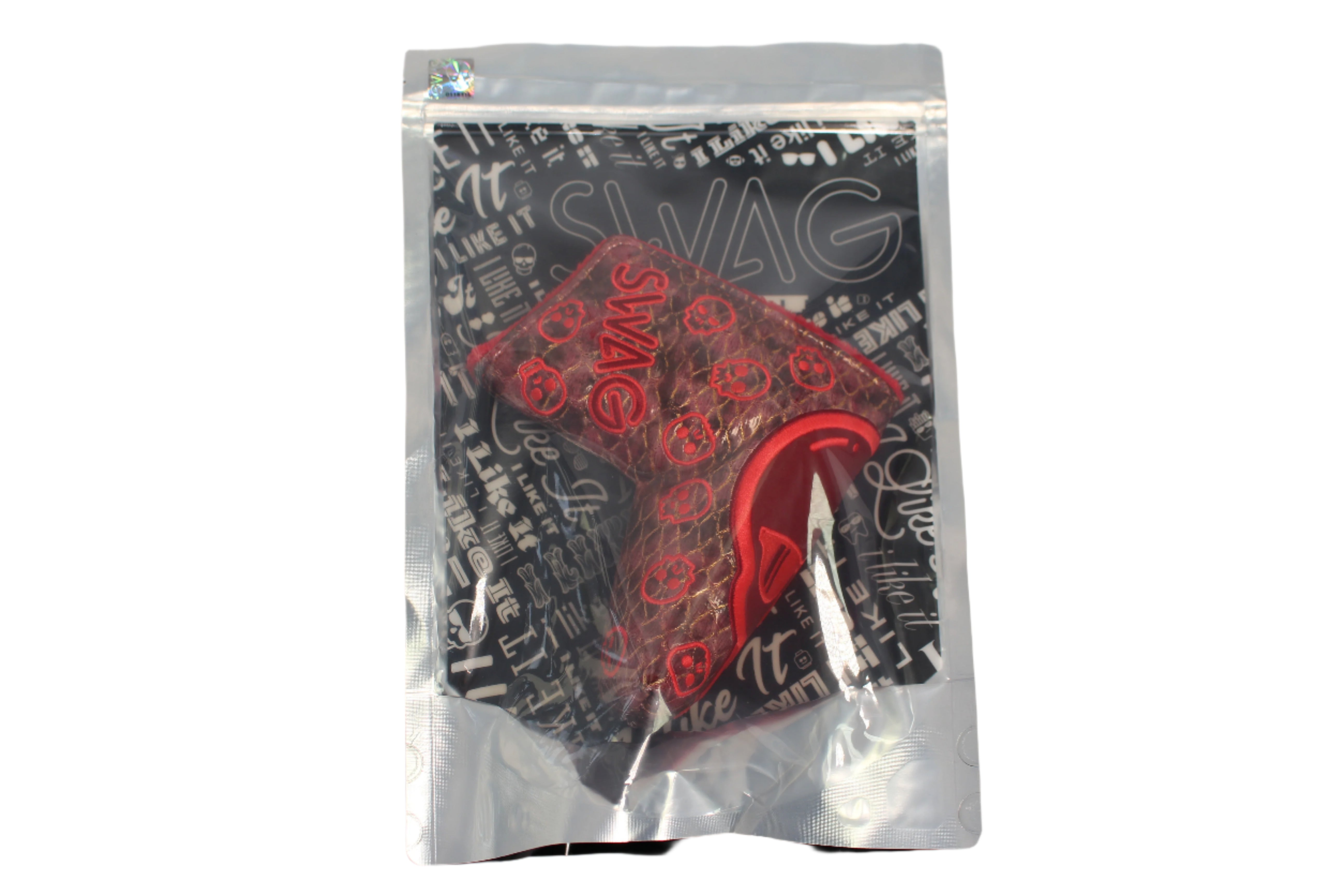 Swag Golf - Greatest Hits Skulls Red/Gold Blade Putter Headcover