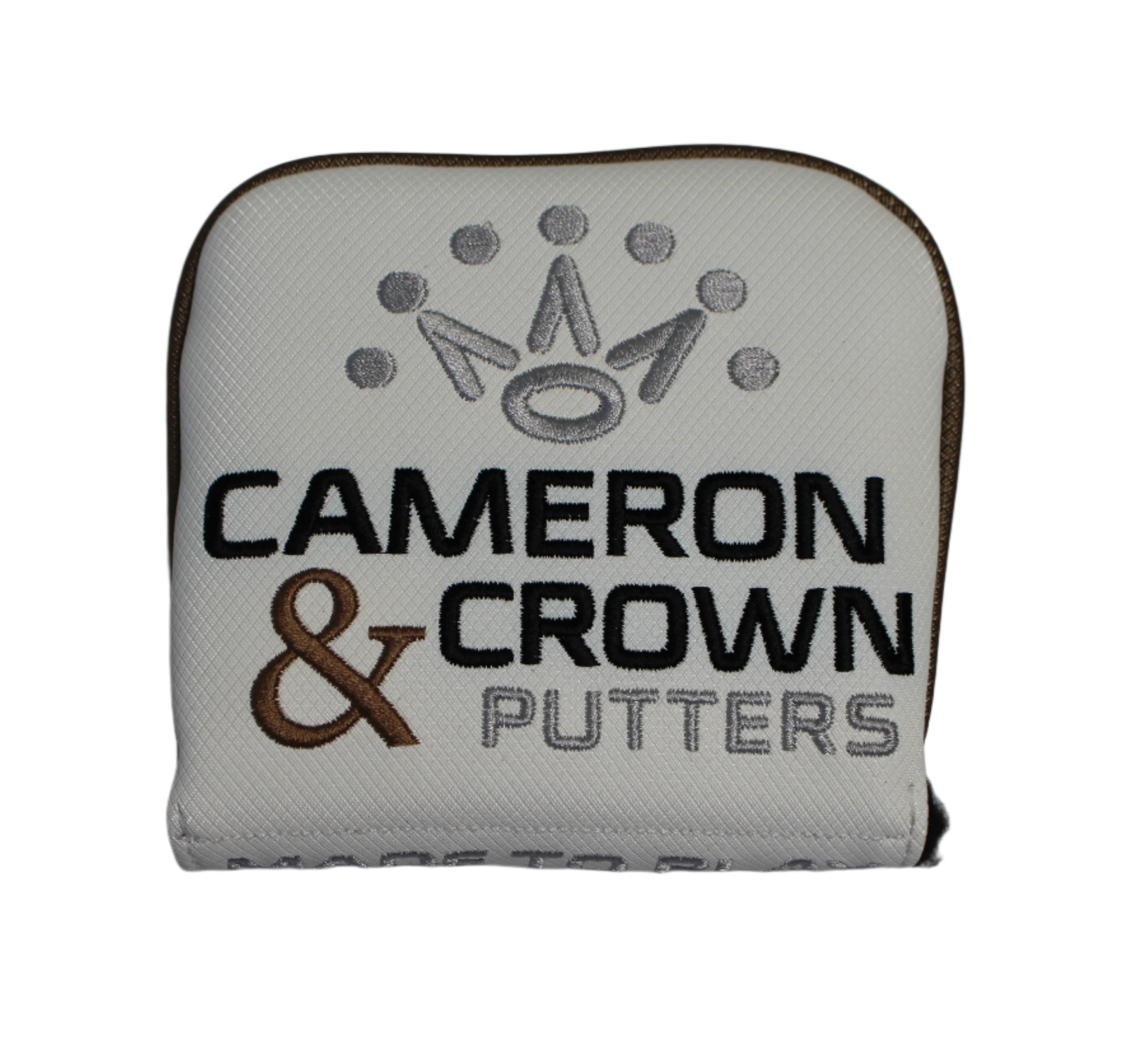Scotty Cameron - Cameron & Crown "Made to Play" White/Brown Left Hand Mid-Square Mallet Putter Headcover