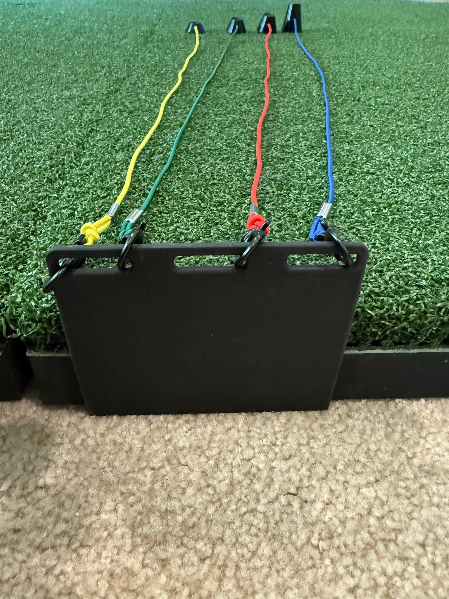 3FT Golf Simulator Tees - Durable Silicone Sim Tees with Bungee Cord and Swivel Clip