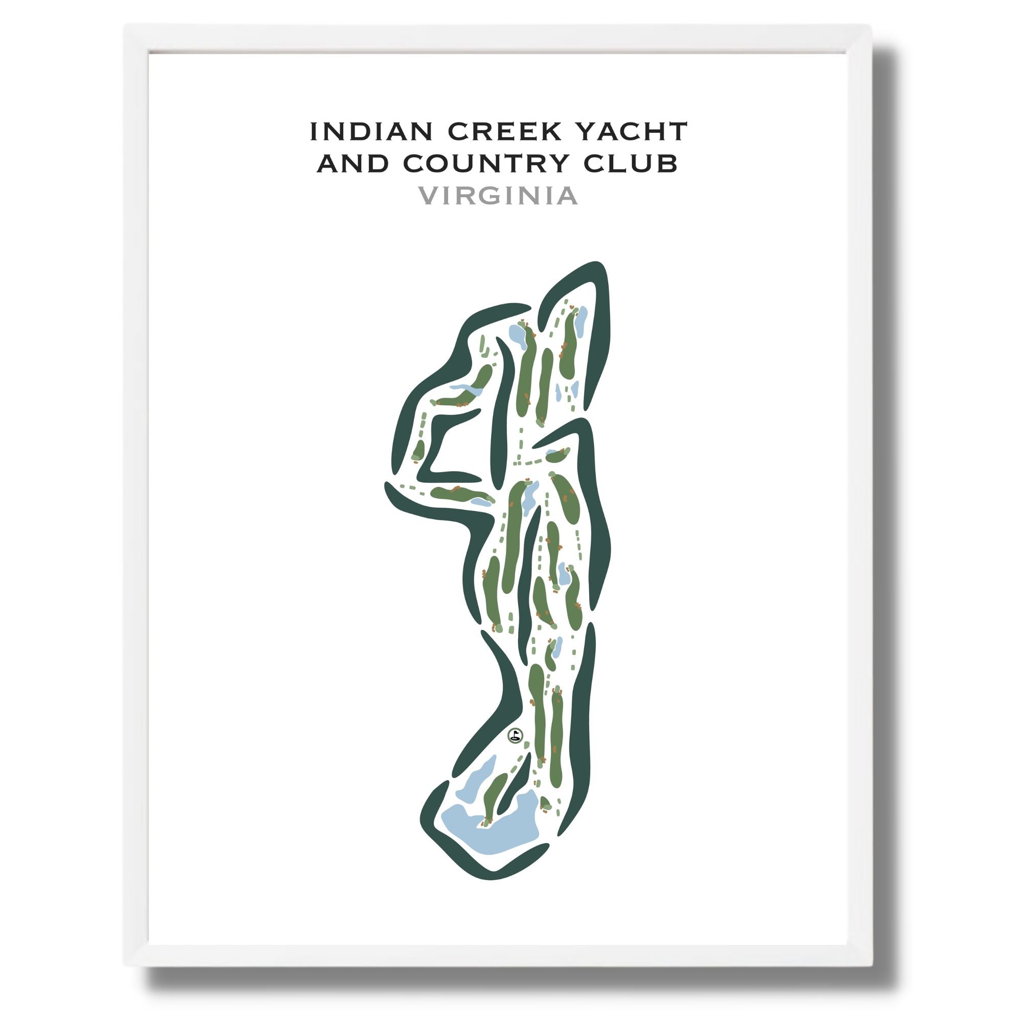 Indian Creek Yacht & Country Club, Virginia - Printed Golf Courses