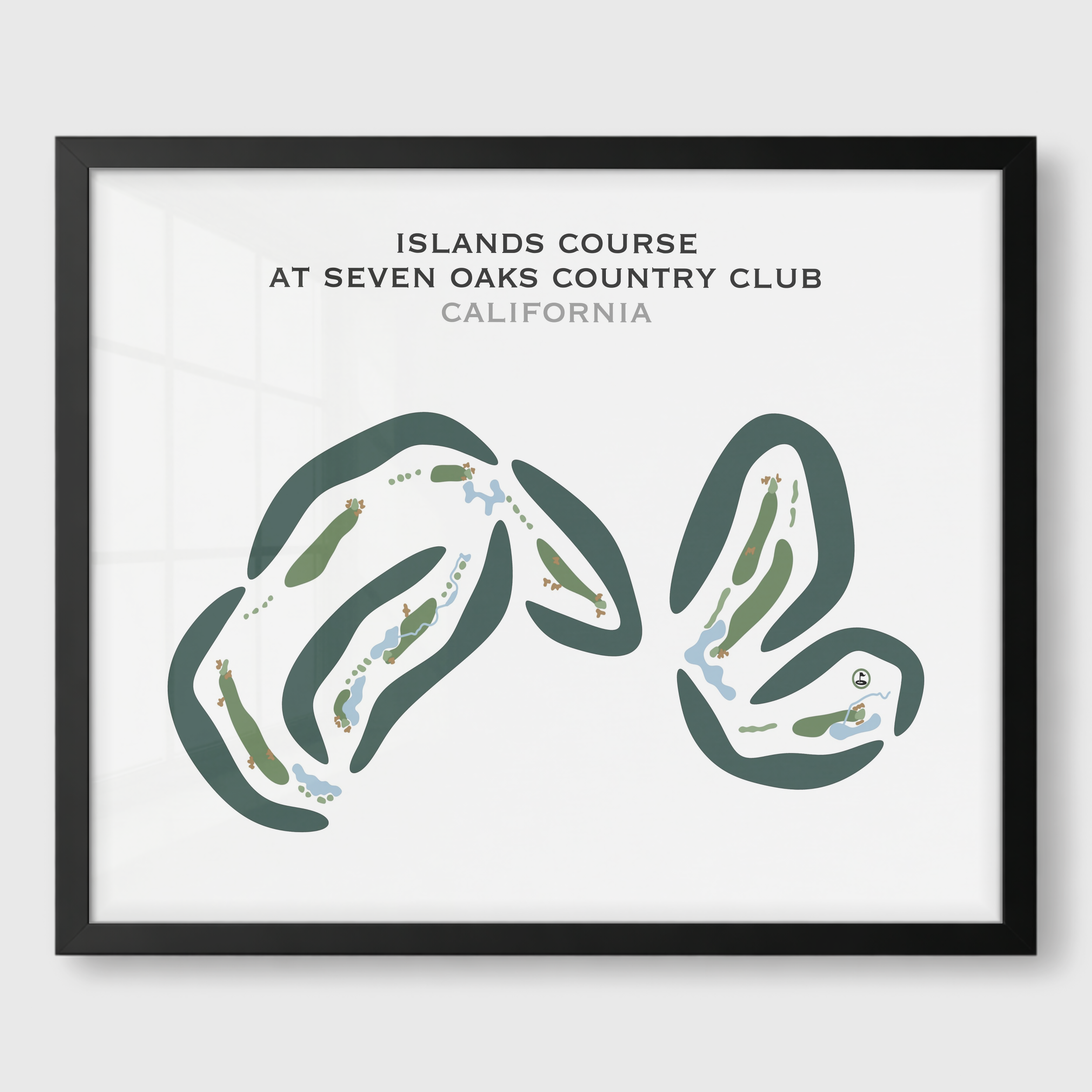 Islands Course at Seven Oaks Country Club, California - Printed Golf Courses