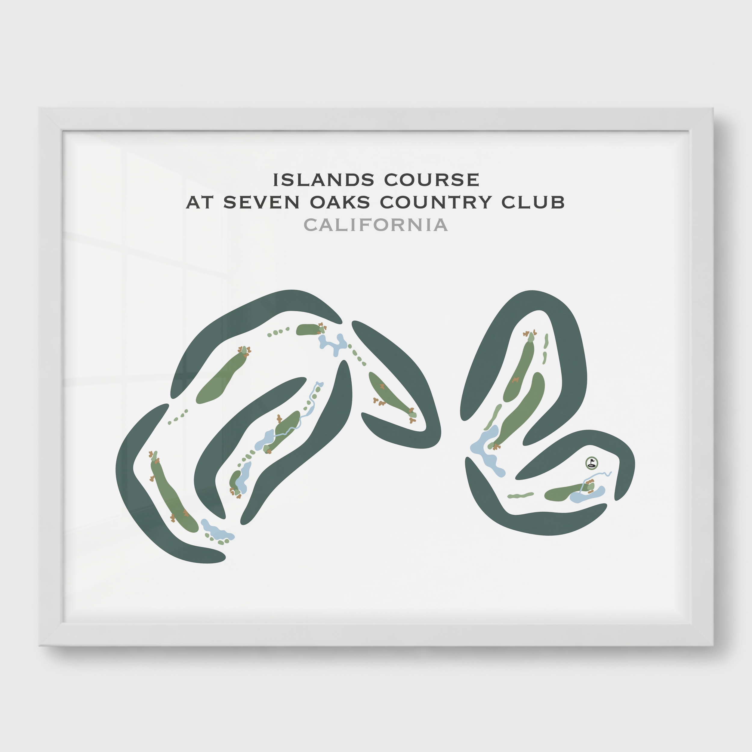 Islands Course at Seven Oaks Country Club, California - Printed Golf Courses