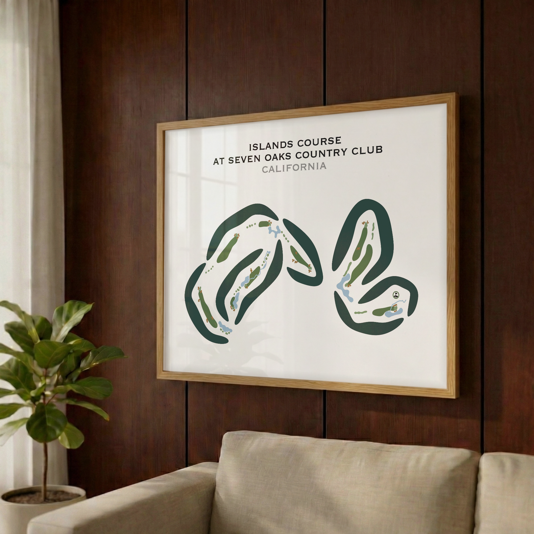 Islands Course at Seven Oaks Country Club, California - Printed Golf Courses