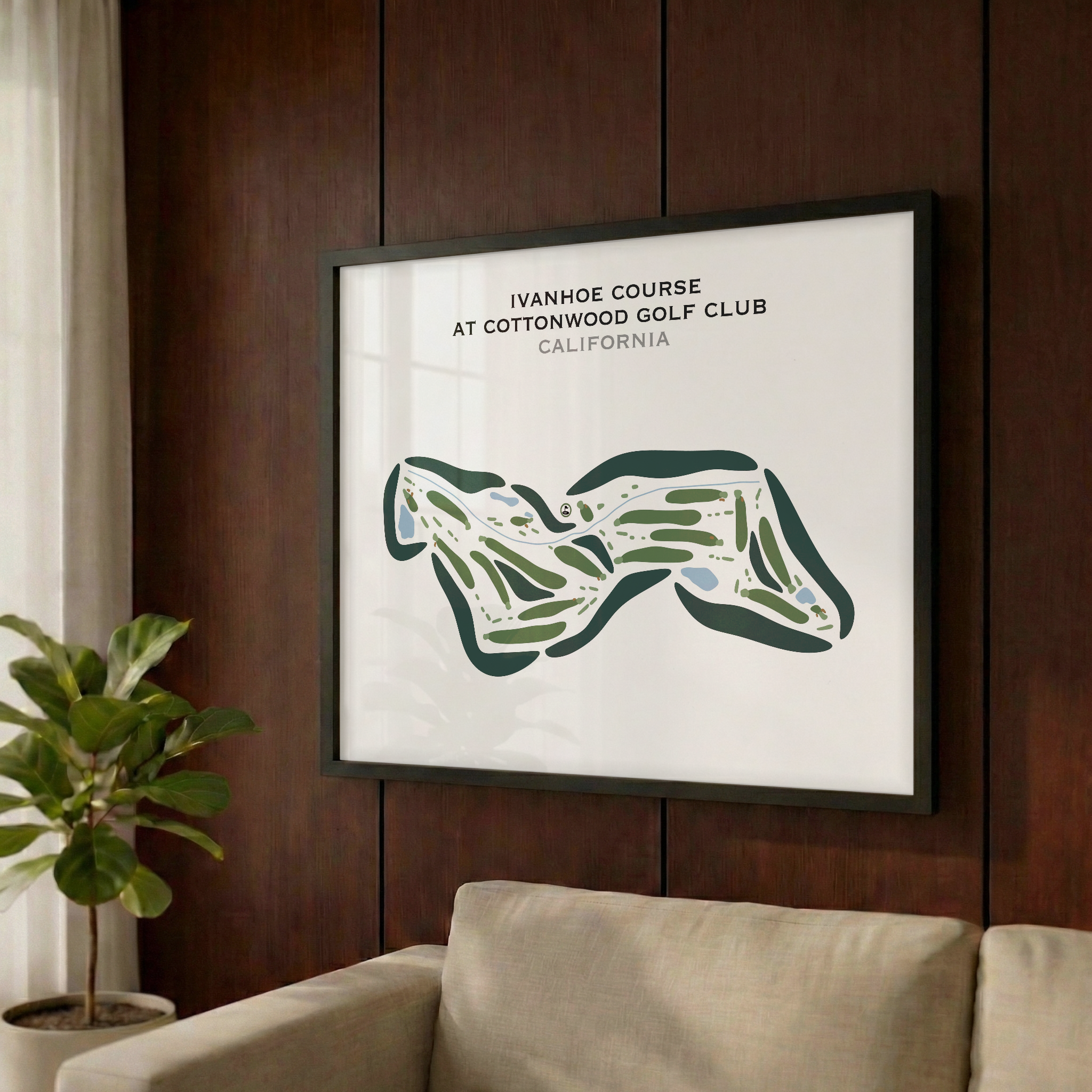 Ivanhoe Course at Cottonwood Golf Club, California - Printed Golf Courses